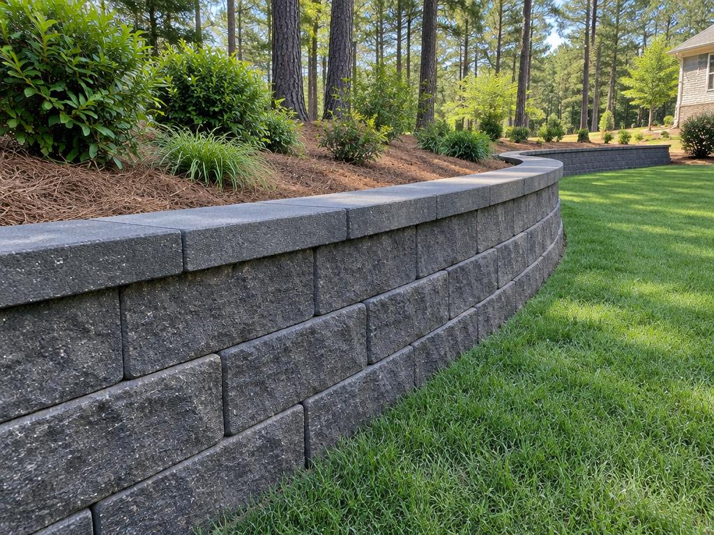 Segmental Block Walls: residential wall detail in an Upstate garden